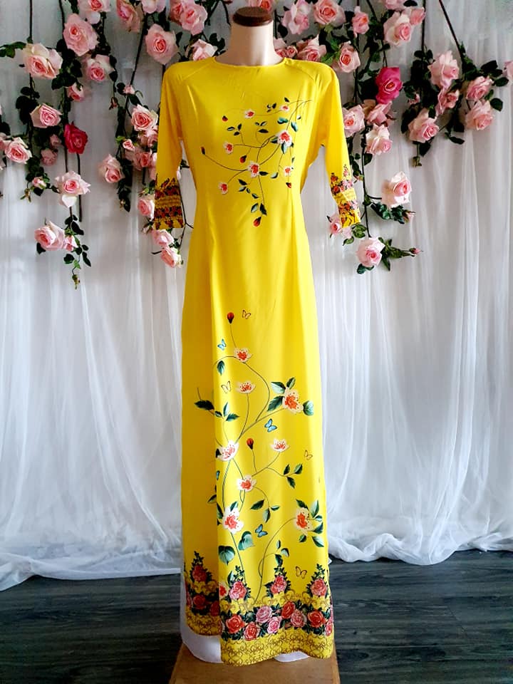 Vang Anh Floral Ao Dai – My Love Forever Grows