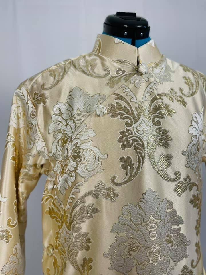 Gold Brocade Male Ao Dai – My Love Forever Grows